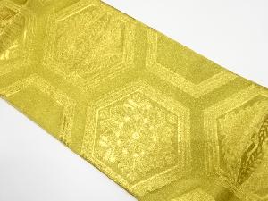 アンティーク　亀甲に向かい鶴・若松模様織り出し袋帯（着用可）